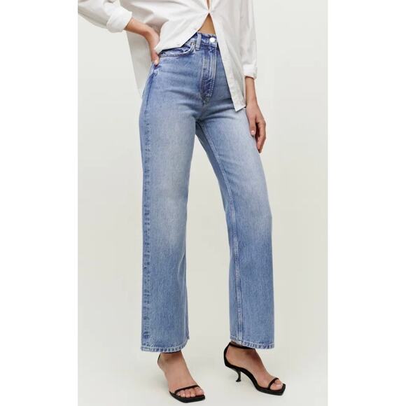 Reformation Wilder High Rise Wide Leg Cropped Jeans size 27 - Picture 6 of 6